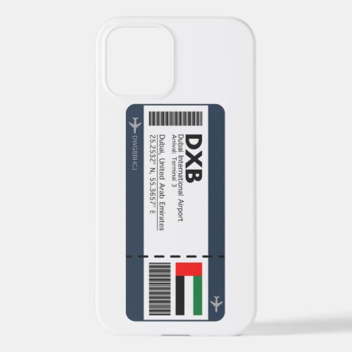 DXB Dubai Boarding Pass _ Dubai Ticket iPhone 12 Case