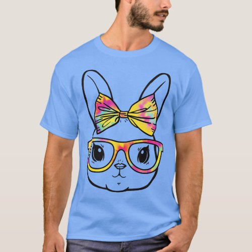 Dy Cute Bunny Face Tie Dye Glasses Easter Day 1 T_Shirt