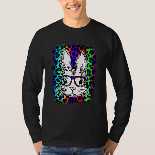 Dy Cute Bunny Face Tie Dye Glasses Easter Day 3 T_Shirt