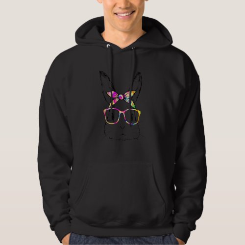 Dy Cute Bunny Face Tie Dye Glasses Easter Day Hoodie