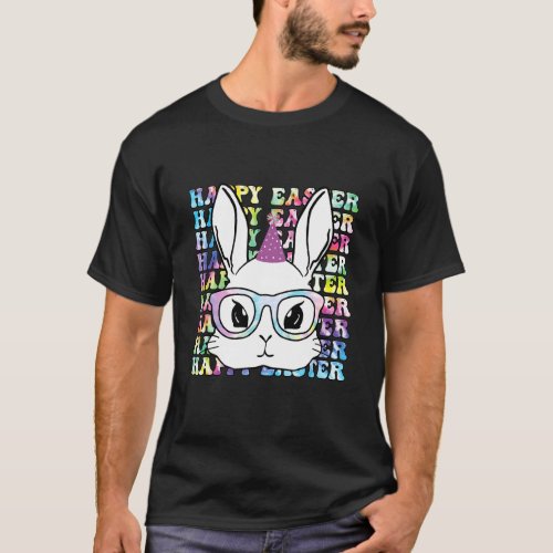 Dy Cute Bunny Face Tie Dye Glasses Easter Day T_Shirt
