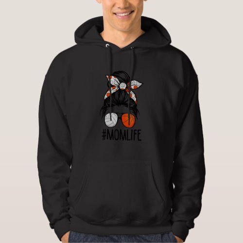 Dy Mom Life Volleyball Basketball Mothers Day Mess Hoodie