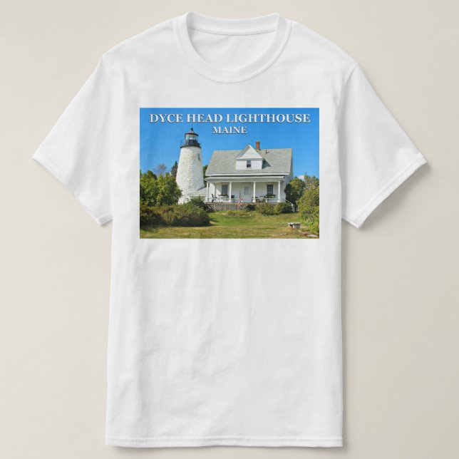 Dyce Head Lighthouse, Castine Maine T-Shirt (Design Front)