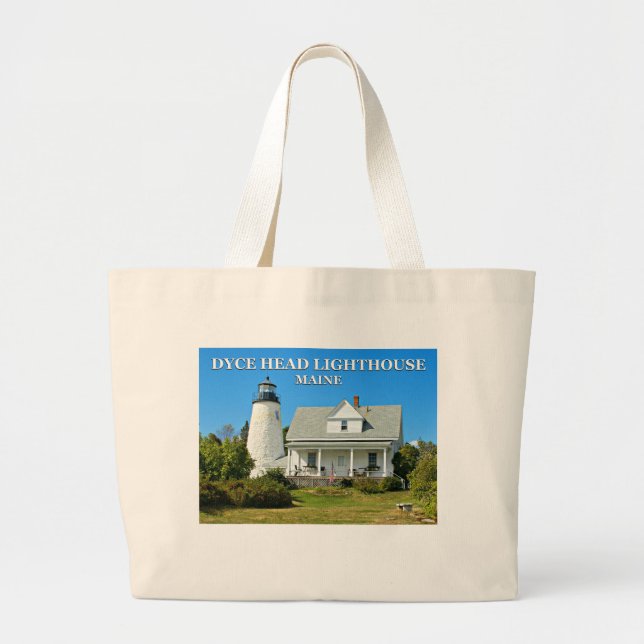 Dyce Head Lighthouse, Maine Jumbo Tote Bag (Front)