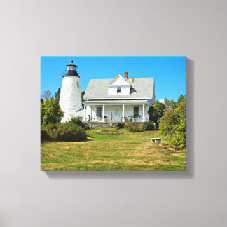 Dyce Head Lighthouse, Maine Wrapped Canvas Print