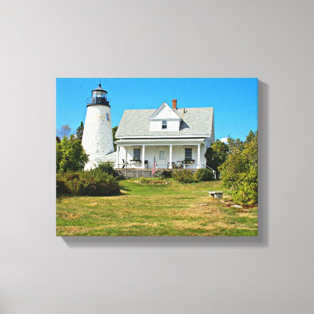 Dyce Head Lighthouse, Maine Wrapped Canvas Print (Front)
