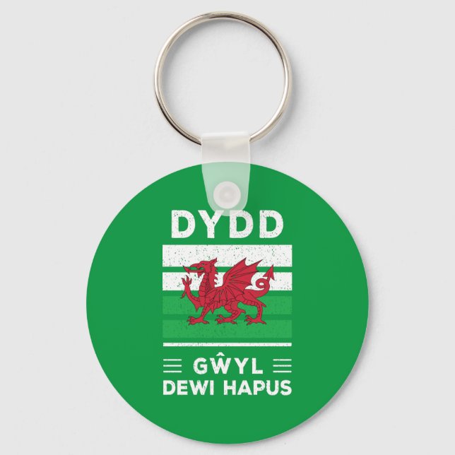 Dydd Gŵyl Dewi Hapus Happy St Davids Day 2 Keychain (Front)