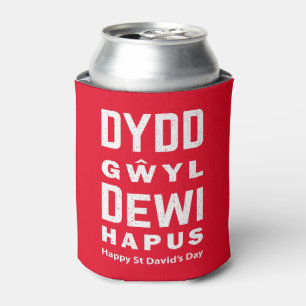 Dydd Gŵyl Dewi Hapus Happy St Davids Day 4 Can Cooler
