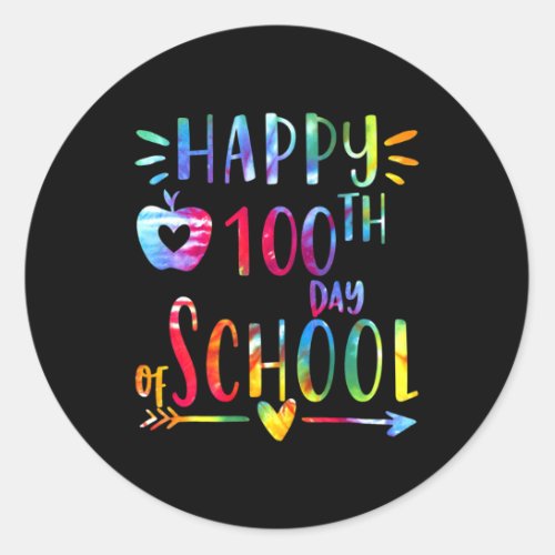 Dye 100 Days Of School 100th Day Of School Teacher Classic Round Sticker