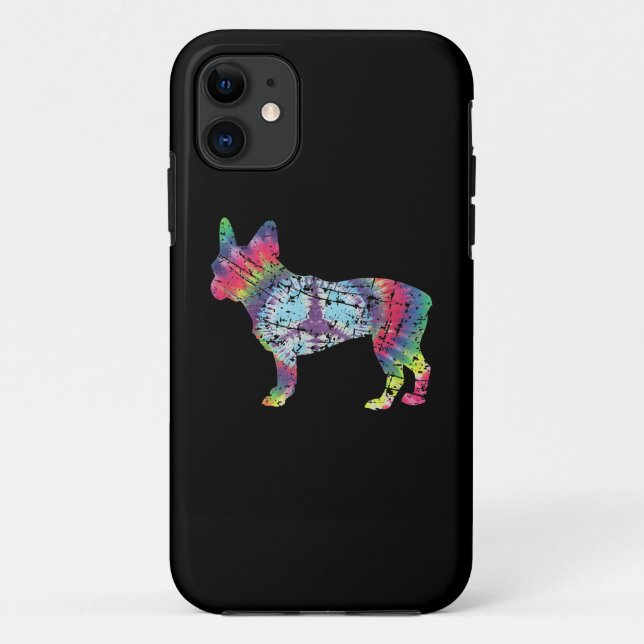 Dye French Bulldog Silhouette Gift For Dog Lover Case-Mate iPhone Case (Back)