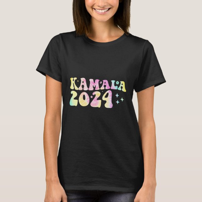 Dye Groovy Wavy Kamala Harris Harris Replace Biden T-Shirt (Front)