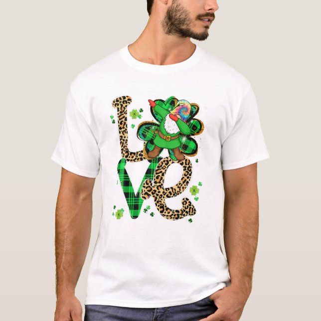 Dye Leopard LOVE Dabbing Gnome T-Shirt (Front)