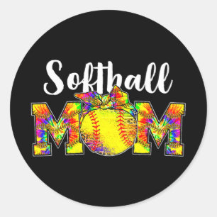 Dye Softball Mom Tee Softball Game Day Vibes Mothe Classic Round Sticker