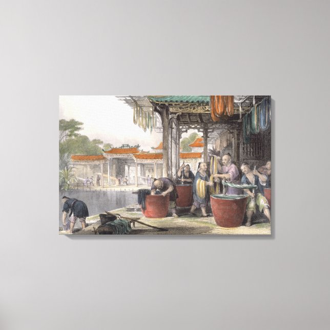 Dyeing and Winding Silk, from 'China in a Series o Canvas Print (Front)