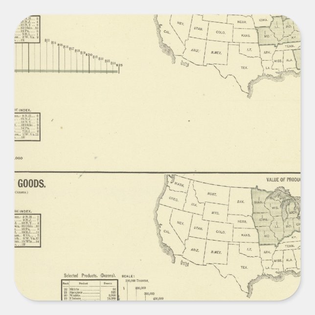 Dyeing, finishing, hosiery, knit goods square sticker (Front)