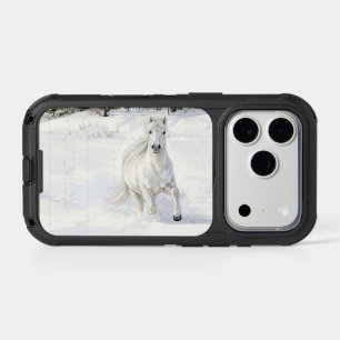 Dyfra the Icelandic Horse Galloping in Snow iPhone 17 Pro Case