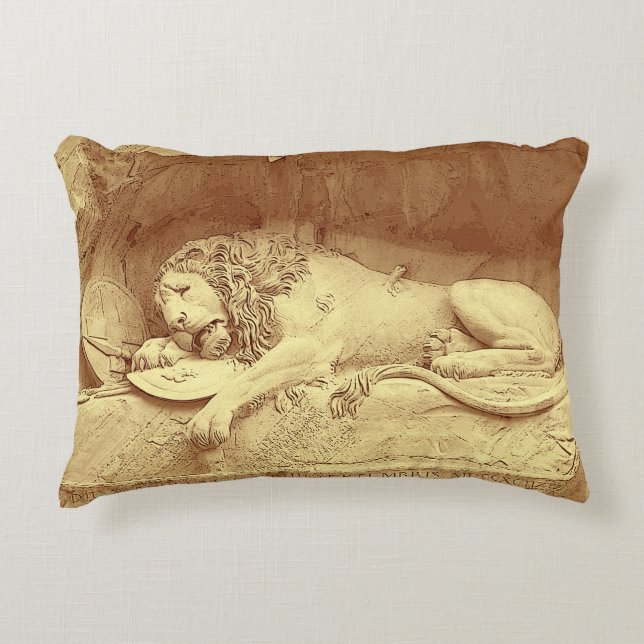 Dying Lion of Luzern - Löwendenkmal Accent Pillow (Front)