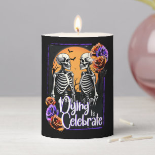 Dying to Celebrate, Skeleton Death Gothic Pillar Candle