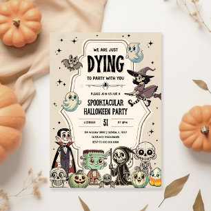 Dying to Party Invitation - Retro Halloween