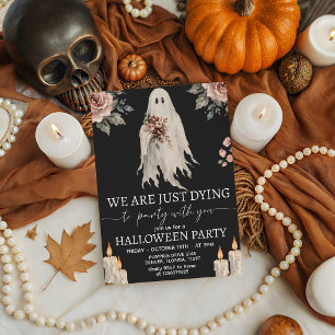 Dying To Party With You Ghost Floral Invite