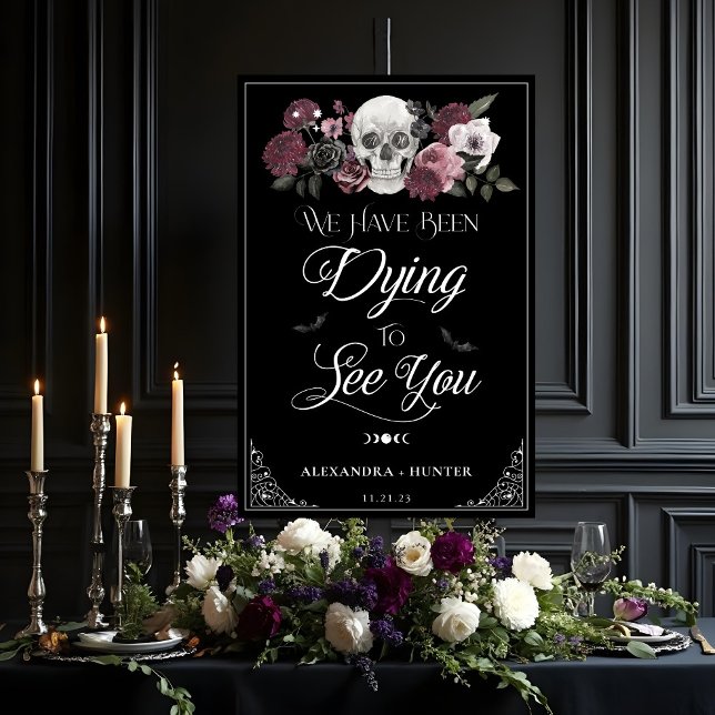 Dying To See You Watercololr Skull Gothic Wedding Foam Board (Dying To See You Watercololr Skull Gothic Wedding Foam Board)