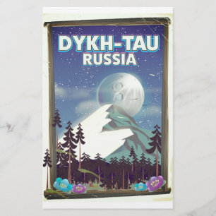 Dykh-Tau Russia travel poster. Stationery