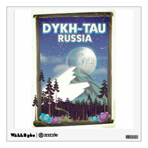 Dykh-Tau Russia travel poster. Wall Decal
