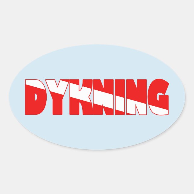 Dykning (Danish) Oval Sticker (Front)