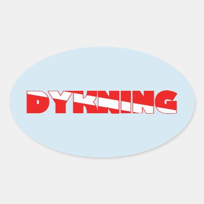 Dykning (Danish) Oval Sticker