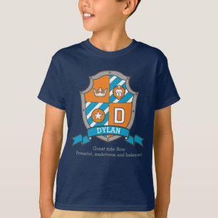 Dylan boys D name & meaning knights shield T-Shirt
