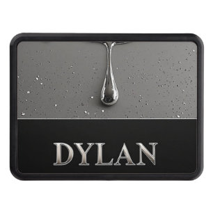 Dylan Chrome Nameplate With Liquid Metal Drips Hitch Cover