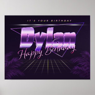 Dylan Name First Name pura retro poster Birthday