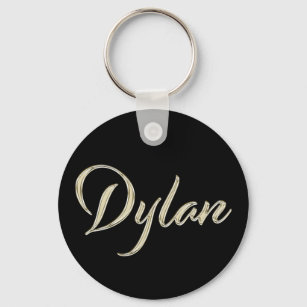 Dylan Name whitegold Button Schlüsselanhänger Keychain