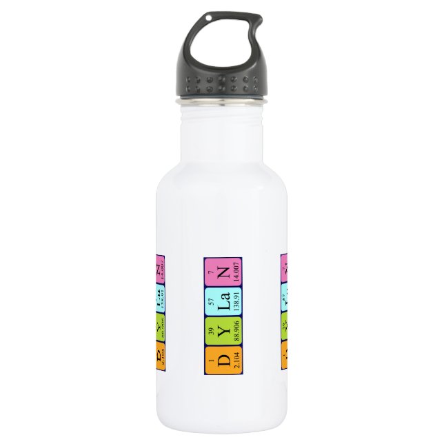 Dylan periodic table name water bottle (Front)