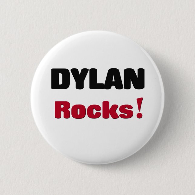 Dylan Rocks Pinback Button (Front)