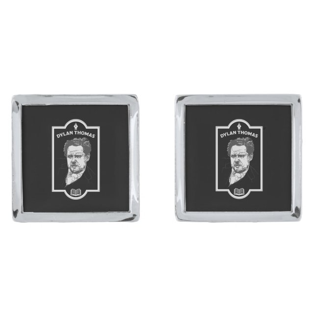 Dylan Thomas Welsh Poet Cufflinks (Front)