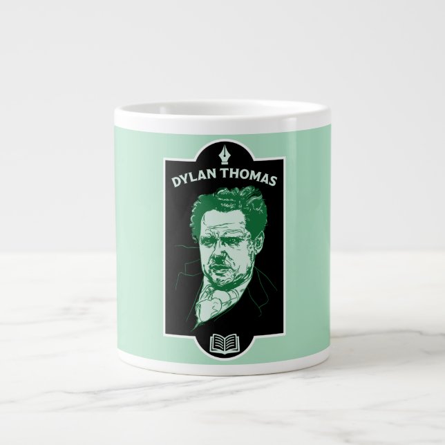 Dylan Thomas Welsh Poet Giant Coffee Mug (Front)