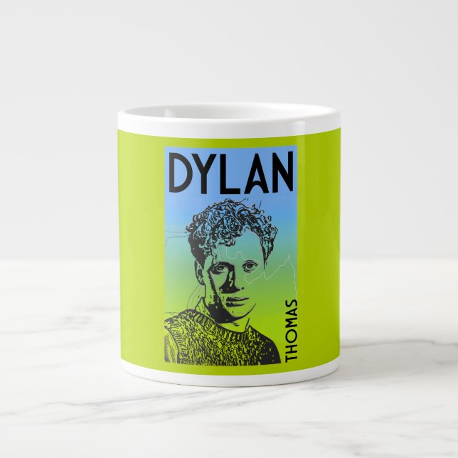 Dylan Thomas Welsh Poet Giant Coffee Mug (Front)