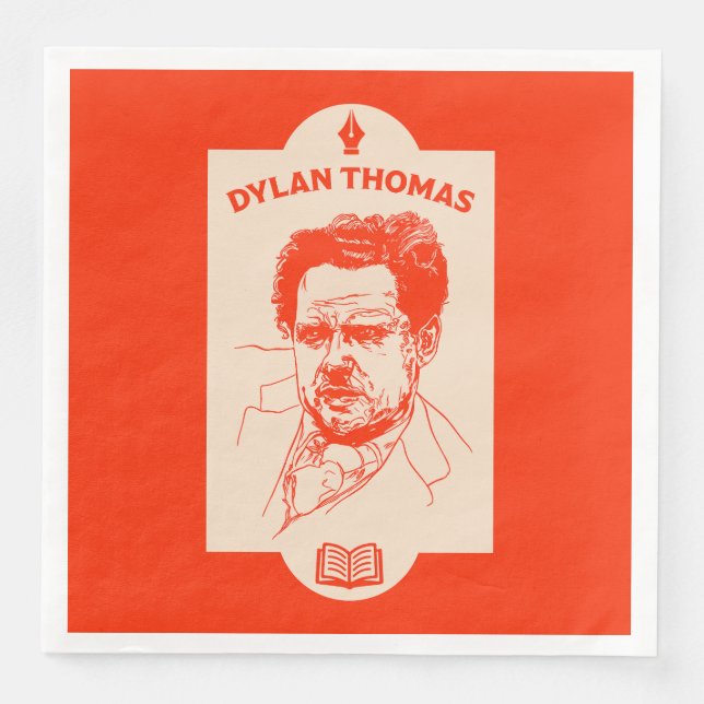 Dylan Thomas Welsh Poet Paper Dinner Napkins (Front)