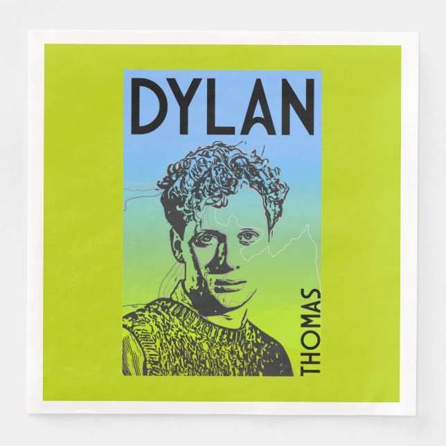 Dylan Thomas Welsh Poet Paper Dinner Napkins (Front)