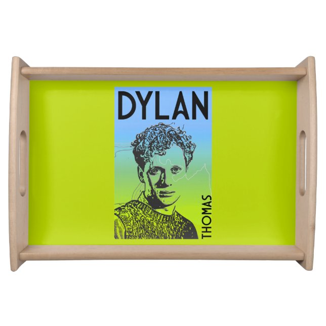 Dylan Thomas Welsh Poet Serving Tray (Front)