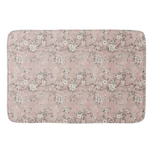 Dylandria Vintage Dusty Rose Pink Bath Mat (Front)