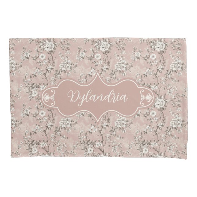 Dylandria Vintage Dusty Rose Pink Pillow Case (Front)
