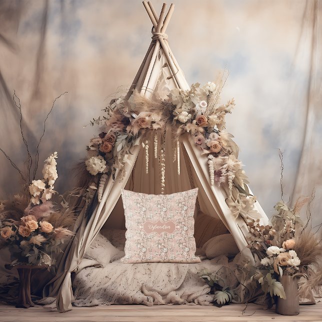 Dylandria Vintage Dusty Rose Pink Throw Pillow (Creator Uploaded)