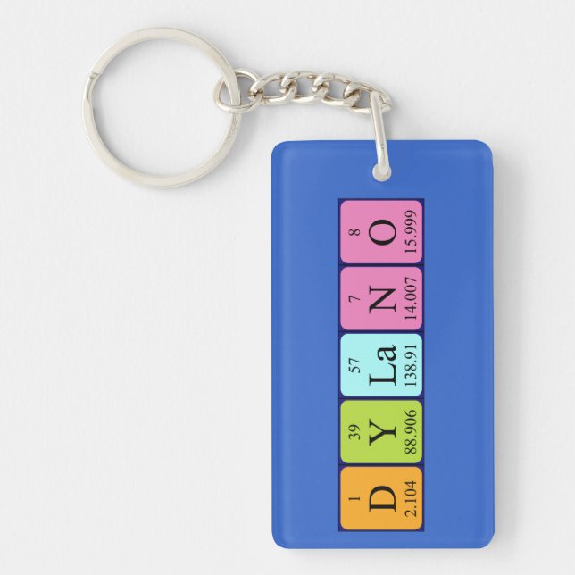 Dylano periodic table name keyring (Front)