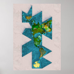 Dymaxion World map Poster