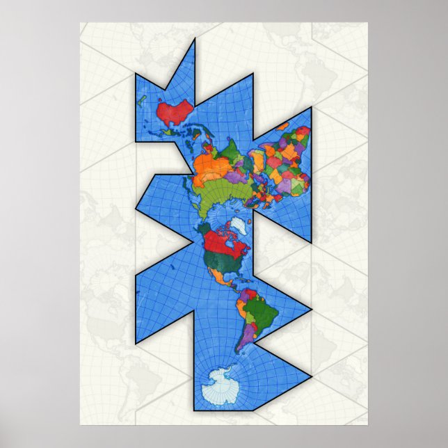Dymaxion World map Poster (Front)