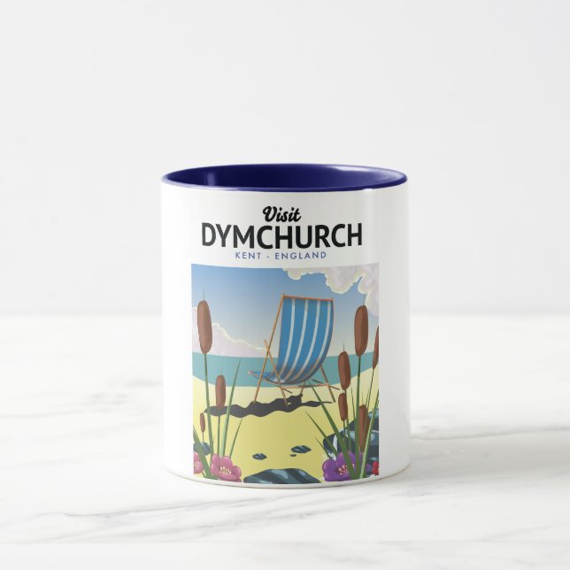 Dymchurch Kent seaside travel poster Mug (Center)