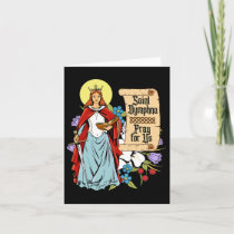 Dymphna Purity Lily Patron Saint Mental Health Cat Card