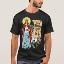 Dymphna Purity Lily Patron Saint Mental Health Cat T-Shirt